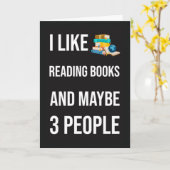 ユーモア読者本の虫のための面白い本を読むカード カード (黄色い花)