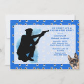 ユーモア警察 オー・シュート 銃の弾痕 引退  招待状 (正面)