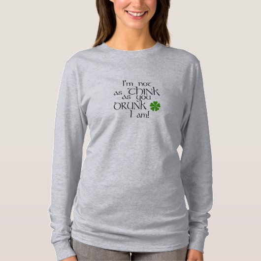 ユーモア飲グリーンシャムロック Tシャツ (正面)
