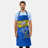 ユーモア黄色ゲームポータブル父の日グリーティング エプロン (着用した状態)