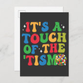 ユーモア オチの自閉症 ちょっとした「ティズム」なグルーヴィー ギフト インビテーションポストカード (正面/裏面)