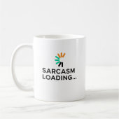 ユーモア サーカズム ローディング 引用 ミニマリスト コーヒーマグカップ (左)