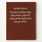 ユーモア ドッグ モンスター: スキーカー サウルス ノートブック (裏面)