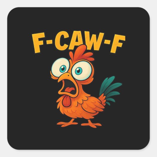 ユーモア フニャフニャ ガラスのクロ F-Caw-F ゴシック スクエアシール (正面)