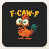 ユーモア フニークロ F-Caw-F ゴシック スクエアペーパーコースター (正面)