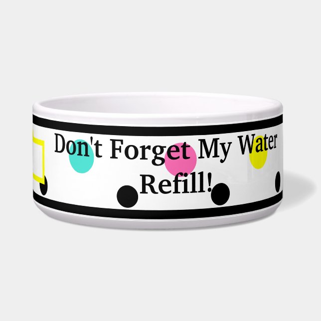 ユーモア ポルカドット 名前 ボウル (右)