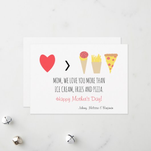 ユーモア ママ 愛してる 赤ハート 母の日 シーズンカード (正面/裏面インサイチュ)