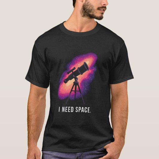 ユーモア 個人スペース 天文学教師 天文学者 女性 Tシャツ (正面)