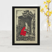 ユーモア/友人誕生日/フルーツケーキ/ヴィンテージ画像 カード (黄色い花)