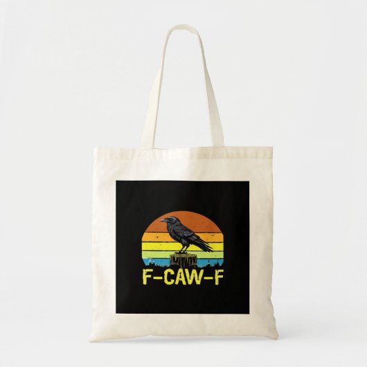 ユーモア 面白いカラス F-Caw-F ゴシック トートバッグ (正面)