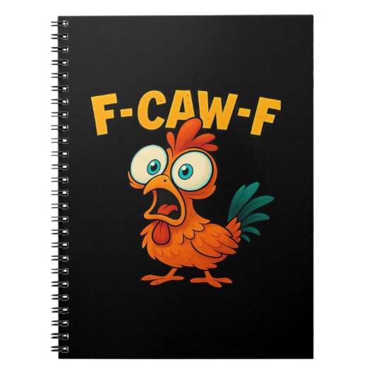 ユーモア 面白いカラス F-Caw-F ゴシック ノートブック (正面)