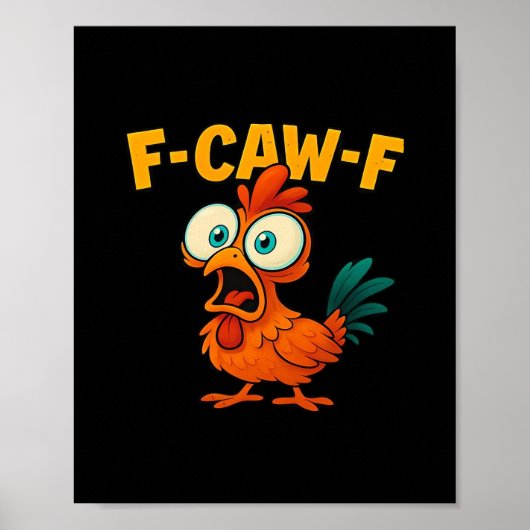 ユーモア 面白いカラス F-Caw-F ゴシック ポスター (正面)