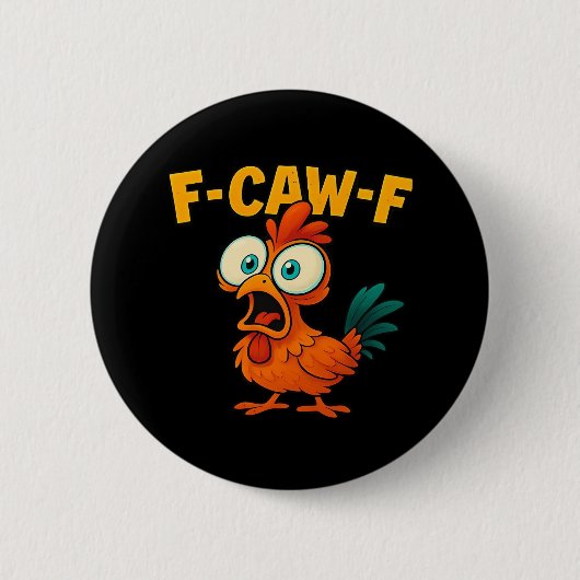 ユーモア 面白いカラス F-Caw-F ゴシック 缶バッジ (正面)