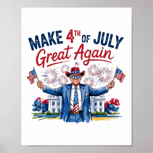ユーモア 面白い トランプが4日7日を再び偉大にしよう 男 ポスター (正面)