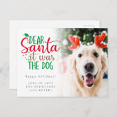 ユーモアSantaそれは犬の写真の休日だった ポストカード (正面/裏面)