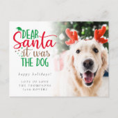 ユーモアSantaそれは犬の写真の休日だった ポストカード (正面)