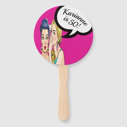 ユーモカスタマイズアポップ・アートのル誕生日ファン ハンドファン (裏面)