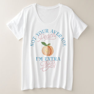 ユーモスサッシピーチ体ポジティビティヴィンテージ プラスサイズTシャツ