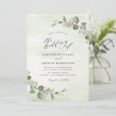 ユーモダンカリ水色結婚緑 招待状 (スタンド正面)