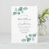 ユーモダンカリ·ウォーターカラー·ブラッ結婚ク文字 招待状 (スタンド正面)