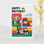 ユーモユニセックスーおもしろい漫画ストリップ18誕生日カード カード (黄色い花)