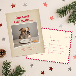 ユーモラスで面白い犬のペットファミリーのクリスマス ポストカード