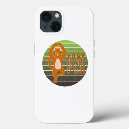 ユーモラスなかわいい猫のヨガ。面白いヨガデザイン Case-Mate iPhoneケース (裏面)