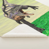 ユーモラスなアウカサウルス 咆哮する古代恐竜アート シェルパブランケット (3/4)