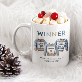 ユーモラスなアグリークリスマスセーターコンテストの賞品 コーヒーマグカップ