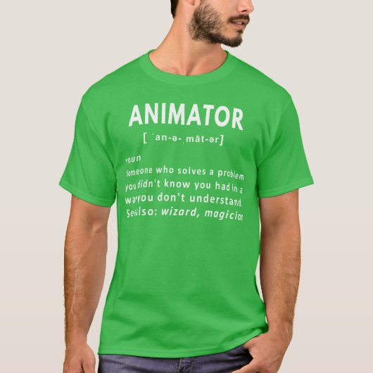 ユーモラスなアニメーターの名詞の定義 ビンテージ Tシャツ (正面)