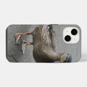 ユーモラスなアヒルの歩行 iPhoneケース (裏面横)