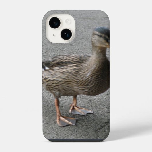 ユーモラスなアヒルの歩行 iPhoneケース (裏面)