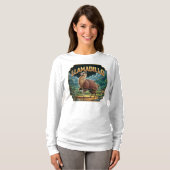 ユーモラスなアルマジロラマのイラスト Tシャツ (正面フル)