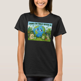ユーモラスなアースデープラネットエコーグラフィック Tシャツ
