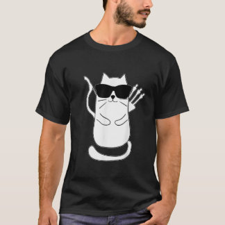 ユーモラスなアーチェリーの猫の射手 弓の射撃 レトロ ヴィンテージ Tシャツ