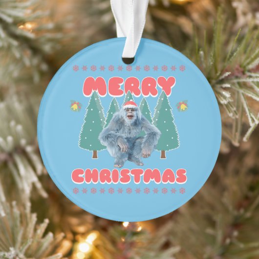 ユーモラスなイエティ クリスマスおめでとう オーナメント (ツリー)