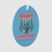 ユーモラスなイエティ クリスマスおめでとう オーナメント (正面)