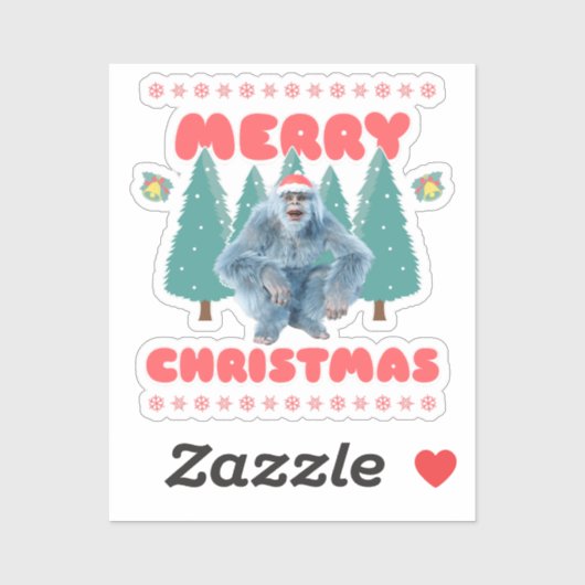 ユーモラスなイエティ クリスマスおめでとう シール (シート)