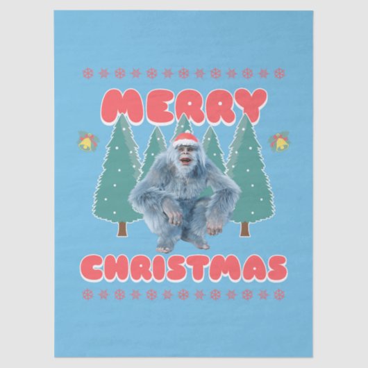 ユーモラスなイエティ クリスマスおめでとう 薄葉紙 (正面)