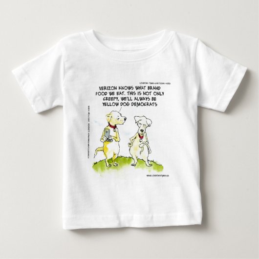 ユーモラスなイエローの犬の民主党員 ベビーTシャツ (正面)