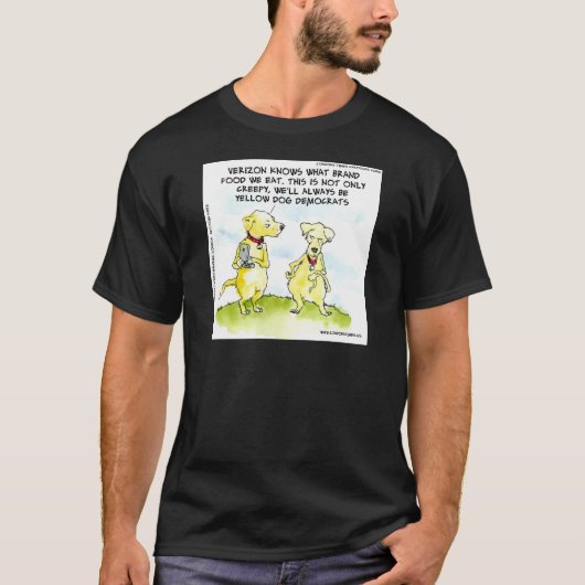 ユーモラスなイエローの犬の民主党員 Tシャツ (正面)