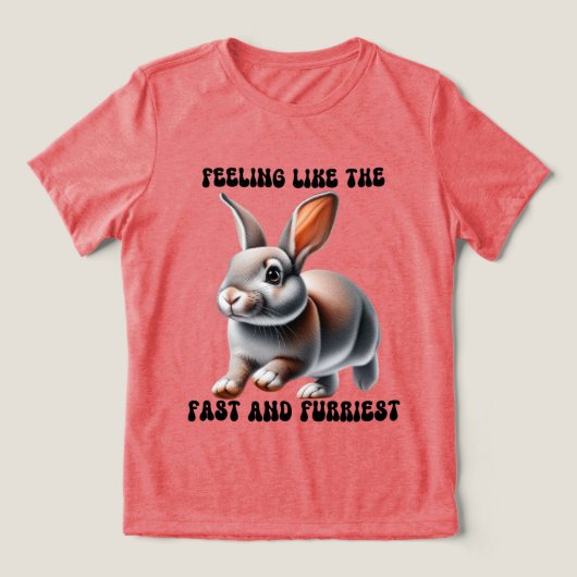 ユーモラスなウサギ トライブレンドＴシャツ (デザイン正面)
