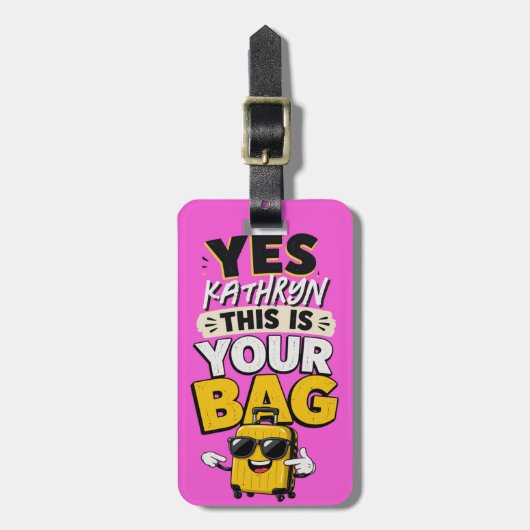 ユーモラスなオリジナル荷物タグ Yes Your Bag ラゲッジタグ (正面縦)