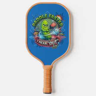 ユーモラスなカスタム "Paddle Faster I hear Out" タン ピックルボールラケット