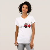 ユーモラスなカントリー ファーマー トラクター カートゥーン Tシャツ (正面フル)