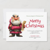ユーモラスなカートゥーンサンタのカスタムダウンロードクリスマスカード シーズンカード (正面)