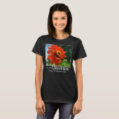 ユーモラスなガーデニングの名言 オレンジの花 百日草 ダイジー Tシャツ (正面フル)