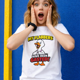 ユーモラスなキャラクターのアヒル「フラバーズがガステッドされたわ！」 Tシャツ