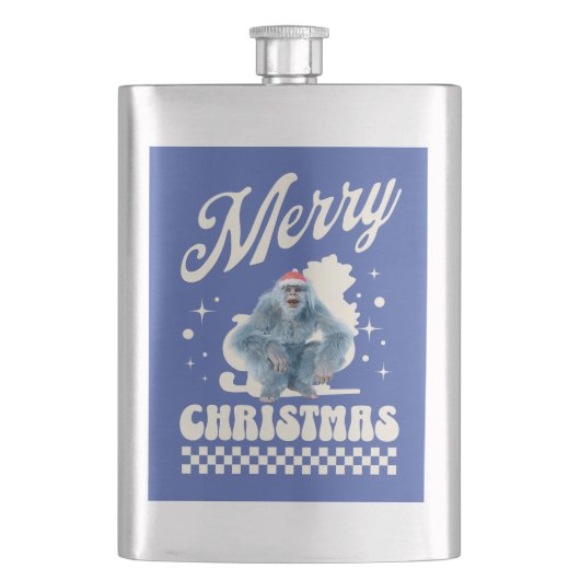 ユーモラスなクリスマスのイエティ・ホリデーハumor フラスク (正面)