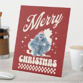 ユーモラスなクリスマスのイエティ・ホリデーハumor 台座サイン (インサイチュ)